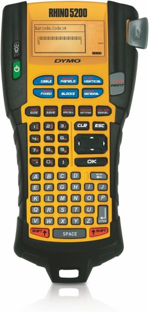 DYMO Industrial Label Maker | Rhino 5200 Label Maker, Time-Saving Hot Keys, Prints Fast, Durable Label Maker For Job Sites and Heavy-Duty Labeling Jobs